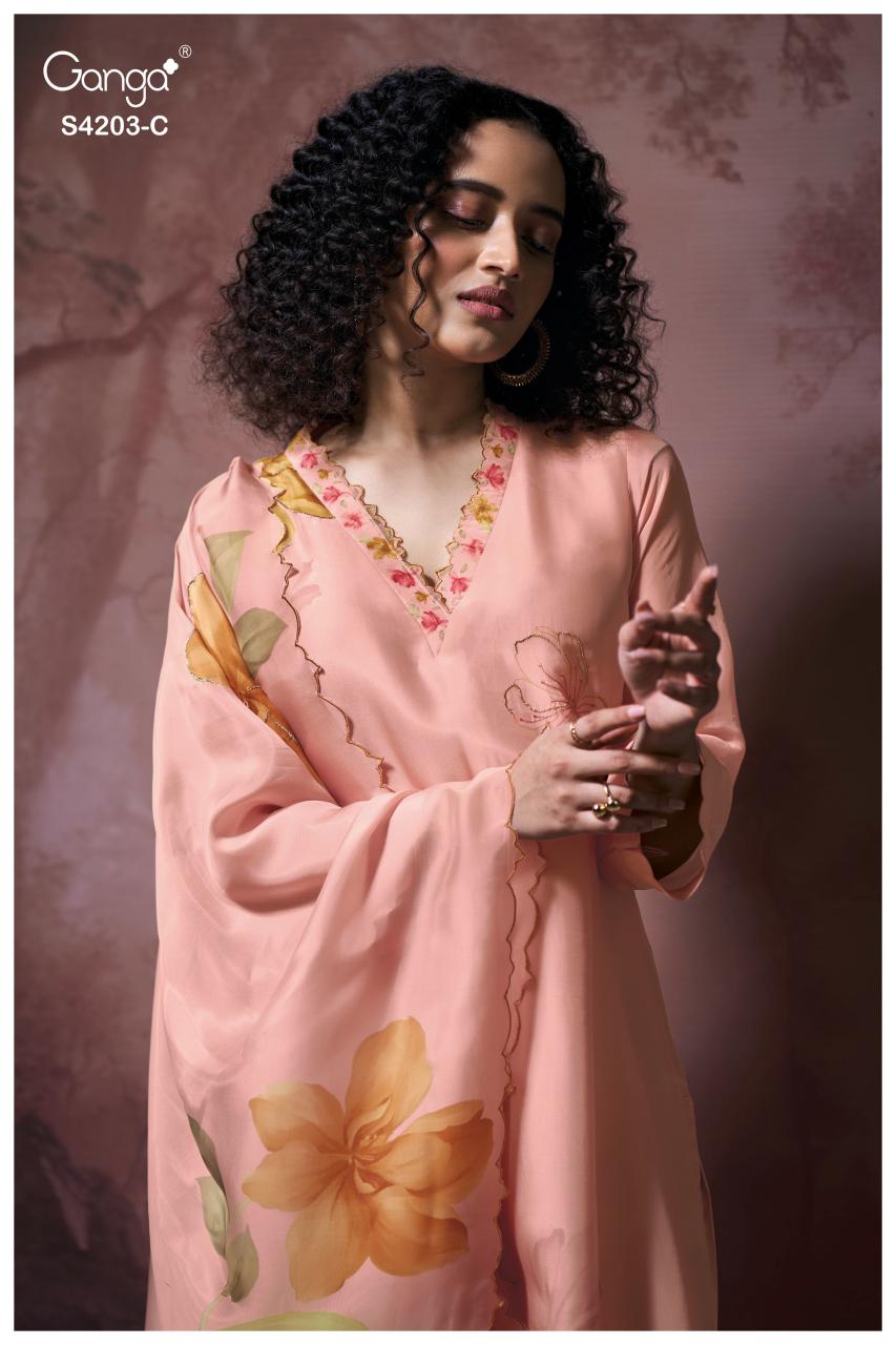 Ganga Ekthara 4203 catalog salwar kameez surat wholesale