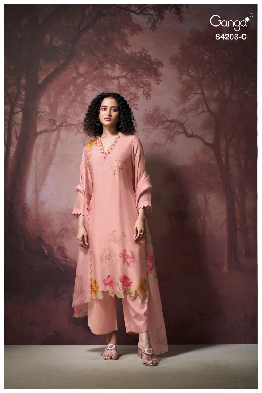 Ganga Ekthara 4203 catalog salwar kameez surat wholesale