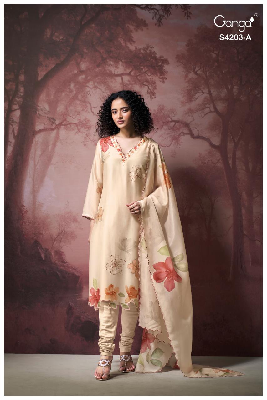 Ganga Ekthara 4203 catalog salwar kameez surat wholesale