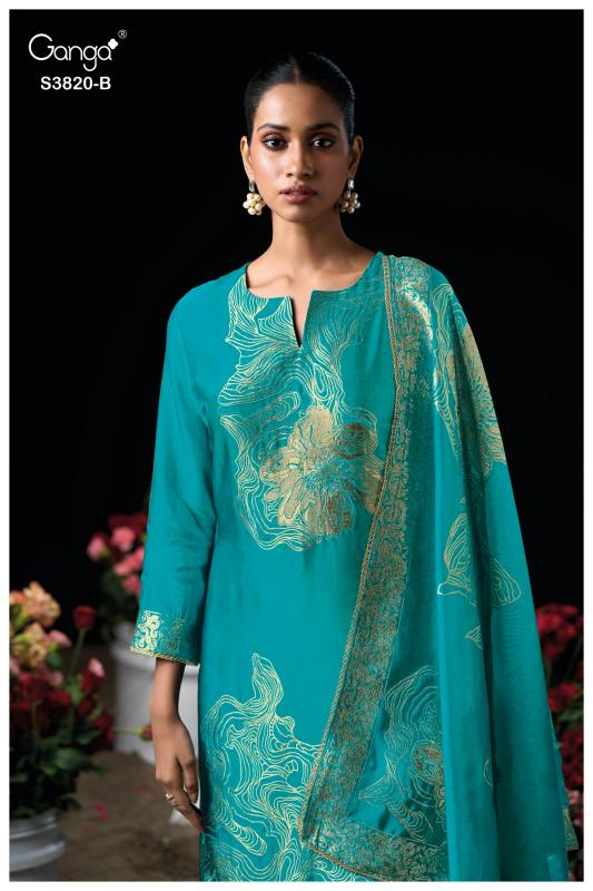Ganga Enole 3820 catalog unstitched salwar kameez wholesalers in india