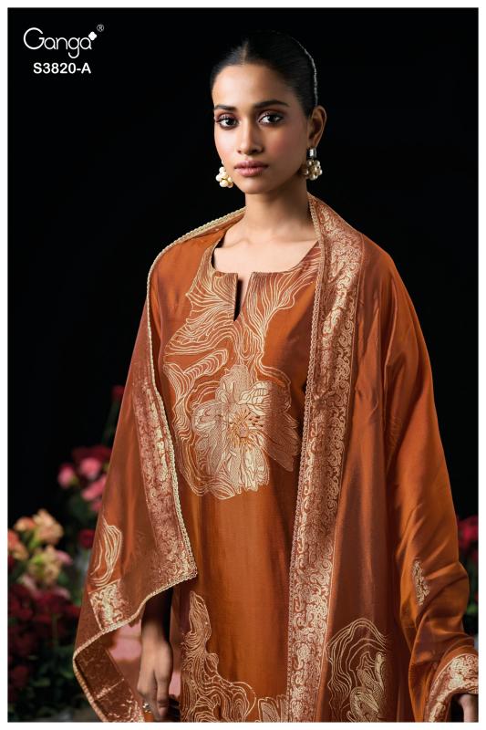 Ganga Enole 3820 catalog unstitched salwar kameez wholesalers in india