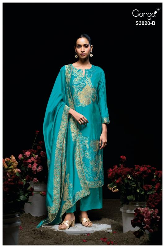 Ganga Enole 3820 catalog unstitched salwar kameez wholesalers in india