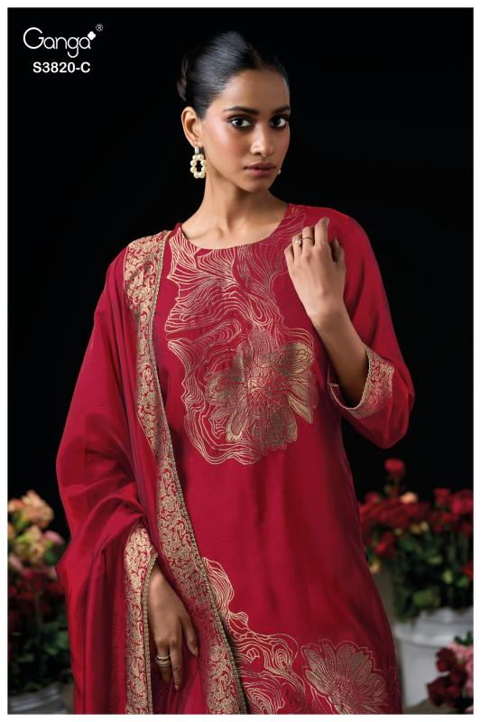 Ganga Enole 3820 catalog unstitched salwar kameez wholesalers in india