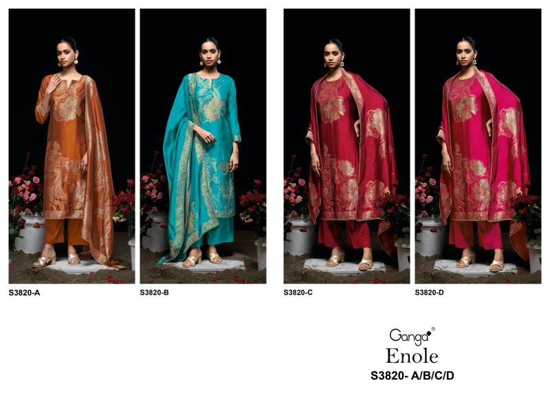 Ganga Enole 3820 catalog unstitched salwar kameez wholesalers in india