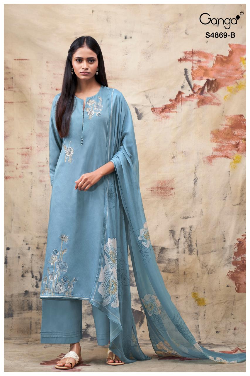 Ganga Evikaa 4869 catalog wholesale salwar kameez catalogue with price