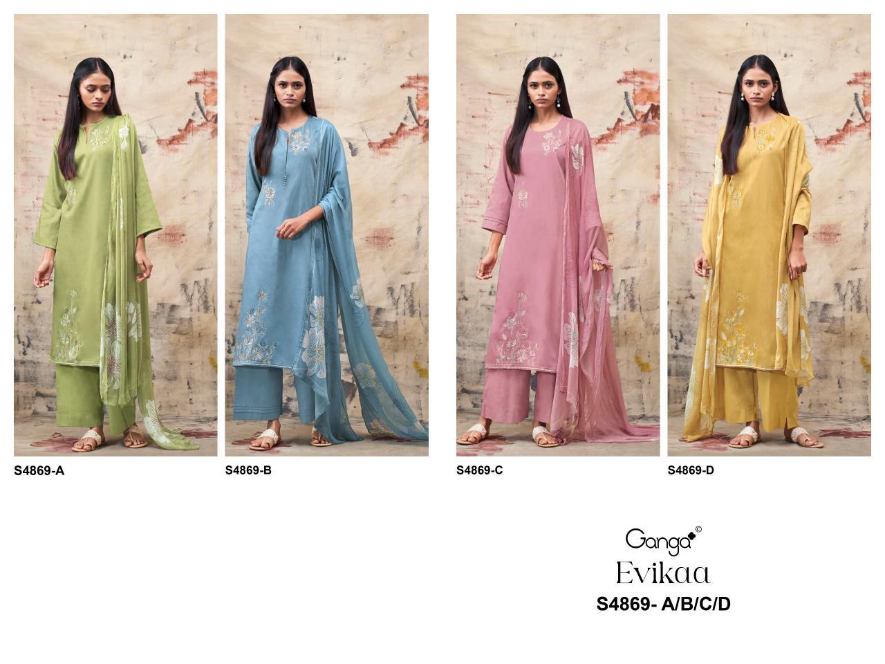 Ganga Evikaa 4869 catalog wholesale salwar kameez catalogue with price