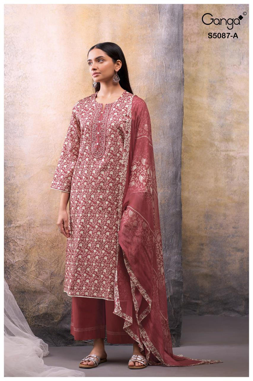 Ganga Faelyn 5087 catalog unstitched salwar kameez wholesalers kolkata 