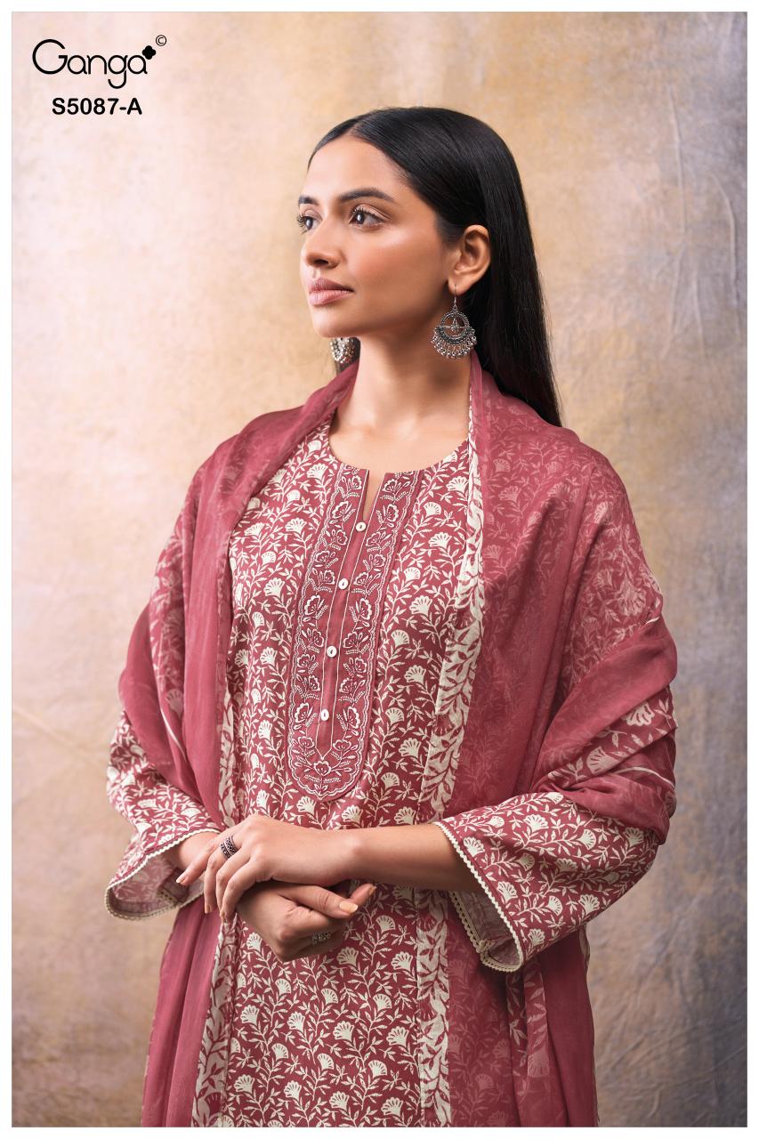 Ganga Faelyn 5087 catalog unstitched salwar kameez wholesalers kolkata 