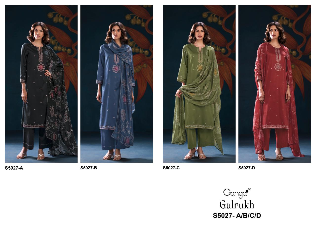 Ganga Gulrukh 5027 catalog wholesale pakistani salwar kameez online