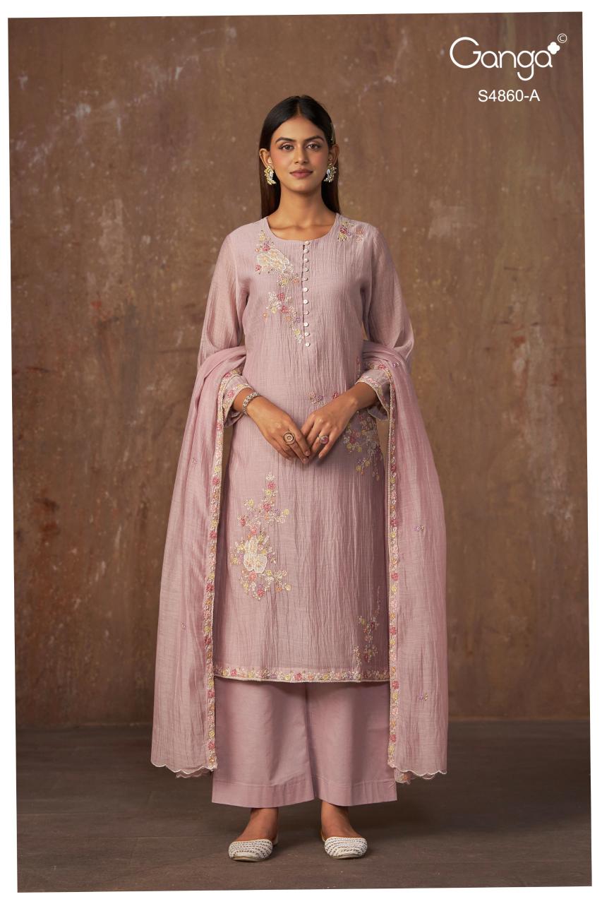 Ganga Indu 4860 catalog salwar kameez fabric wholesale