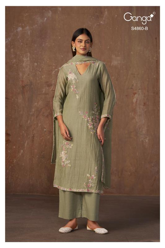 Ganga Indu 4860 catalog salwar kameez fabric wholesale