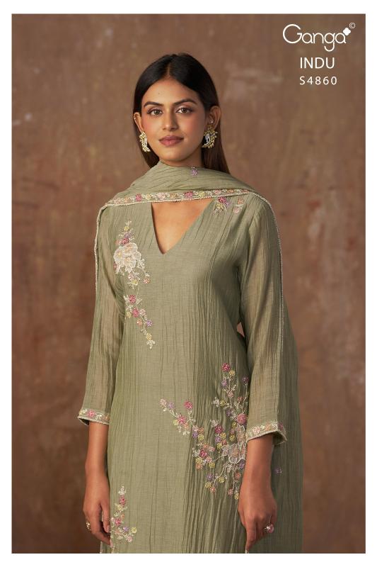 Ganga Indu 4860 catalog salwar kameez fabric wholesale