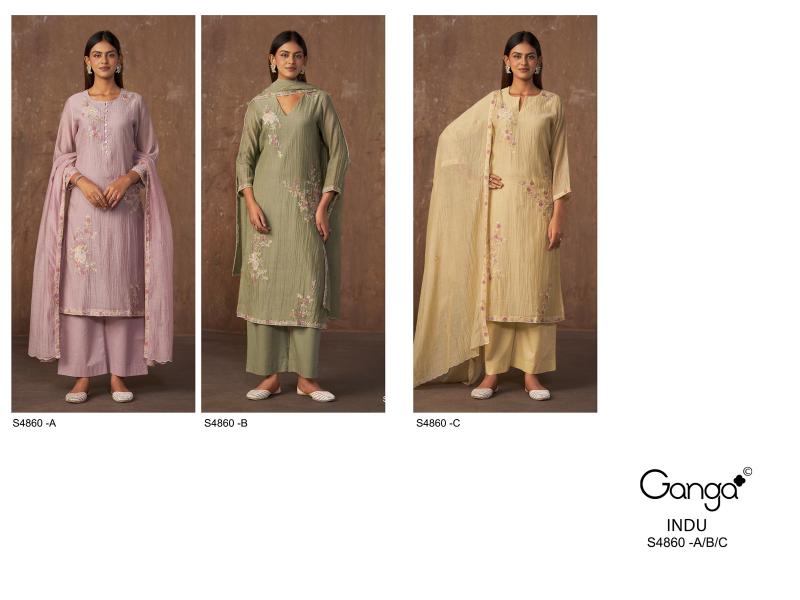 Ganga Indu 4860 catalog salwar kameez fabric wholesale