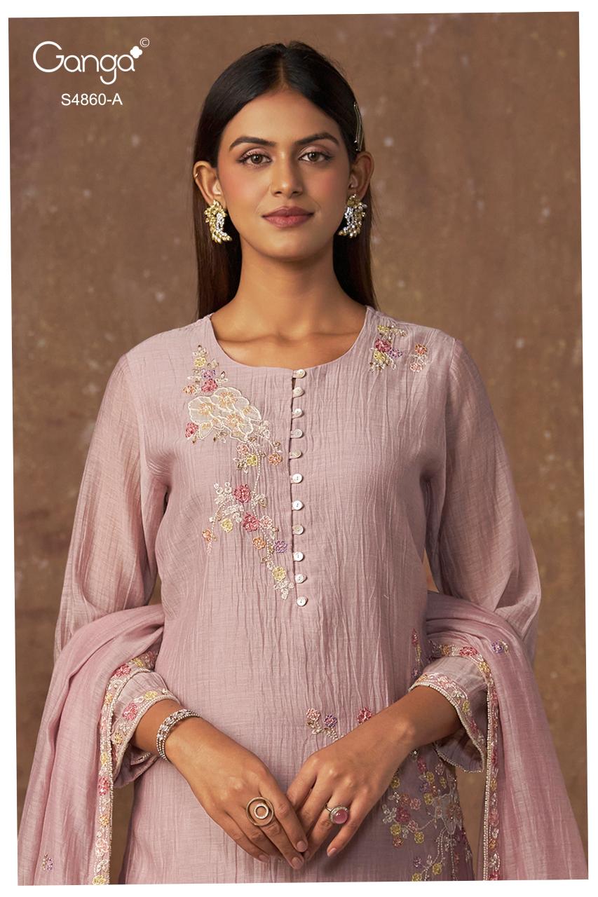 Ganga Indu 4860 catalog salwar kameez fabric wholesale