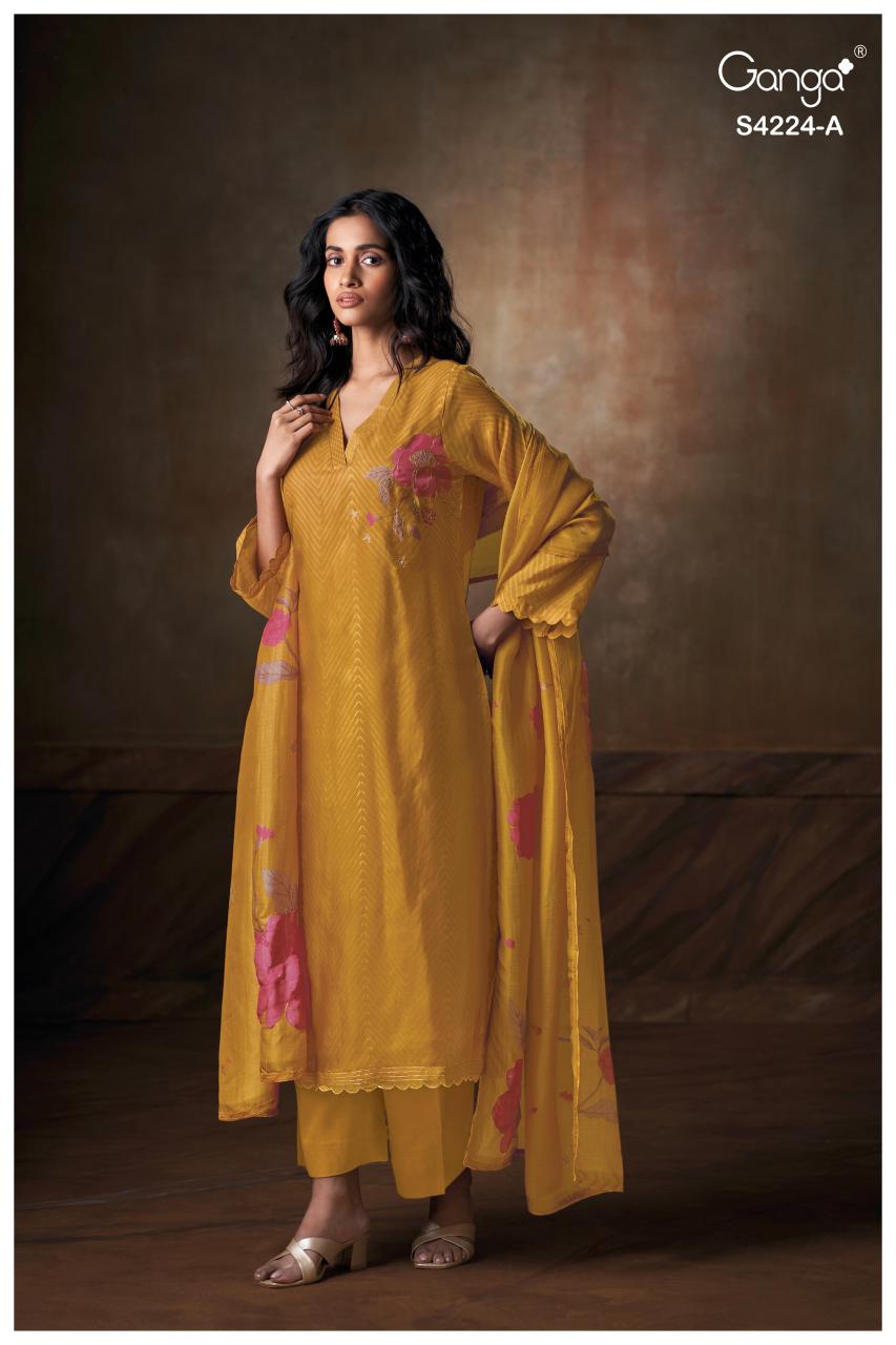 Ganga Ishvika 4224 catalog salwar kameez dress materials wholesale