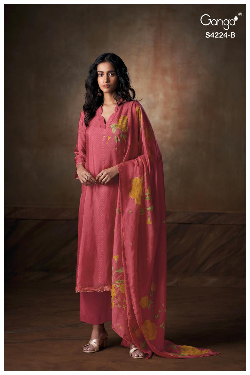 Ganga Ishvika 4224 catalog salwar kameez dress materials wholesale