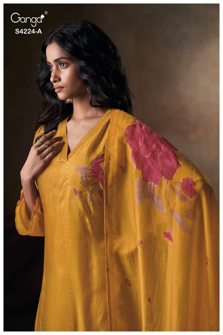 Ganga Ishvika 4224 catalog salwar kameez dress materials wholesale