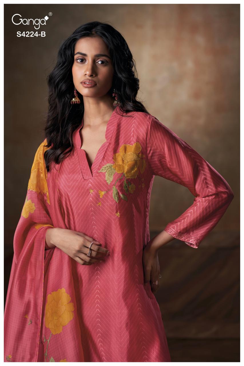 Ganga Ishvika 4224 catalog salwar kameez dress materials wholesale