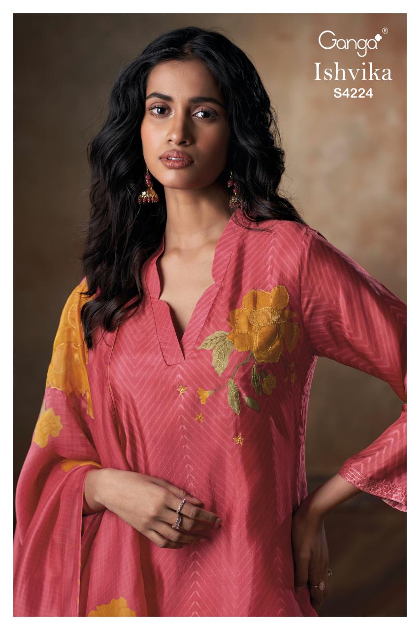 Ganga Ishvika 4224 catalog salwar kameez dress materials wholesale