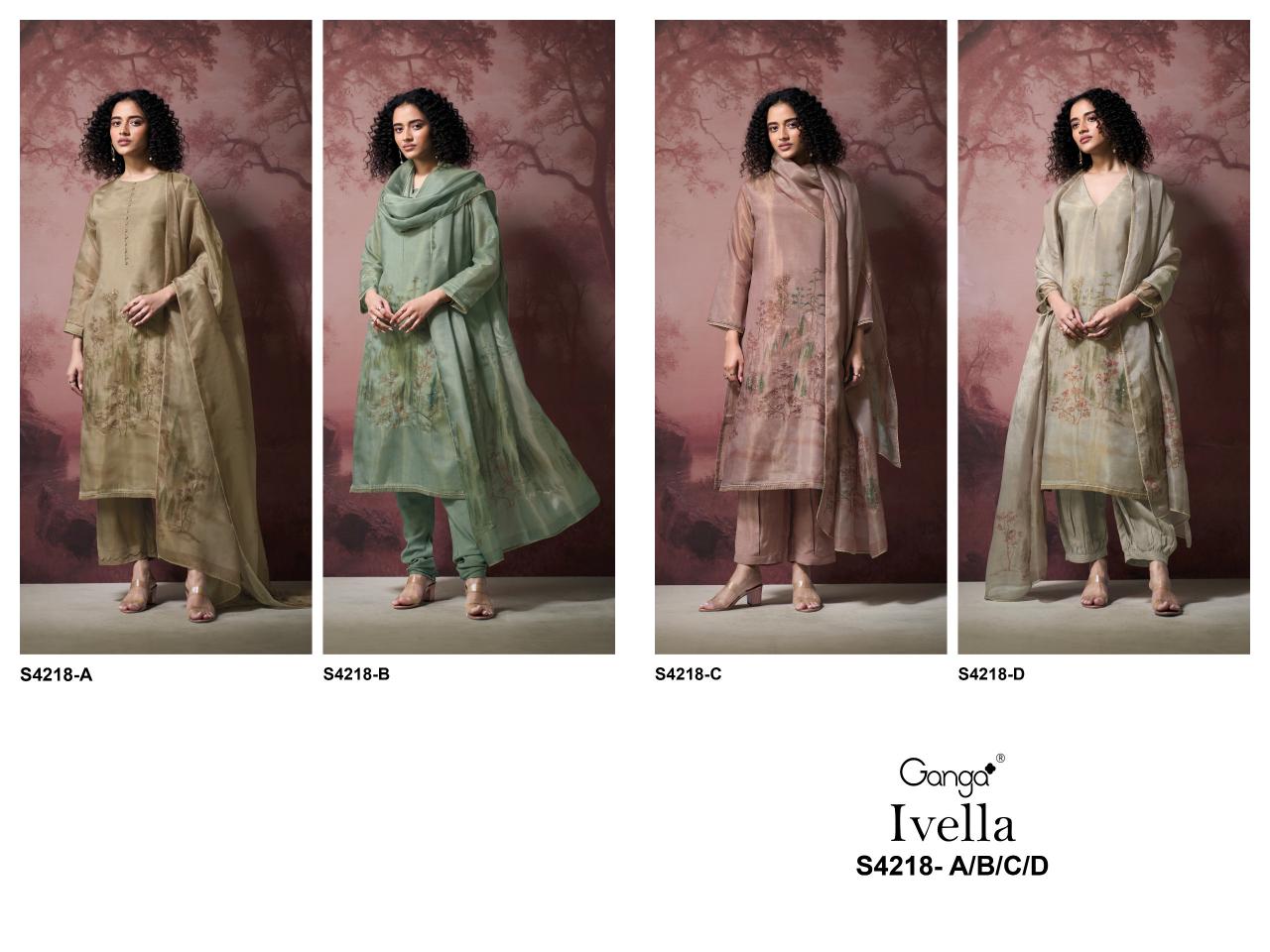 Ganga Ivella 4218 catalog wholesale ladies salwar kameez 