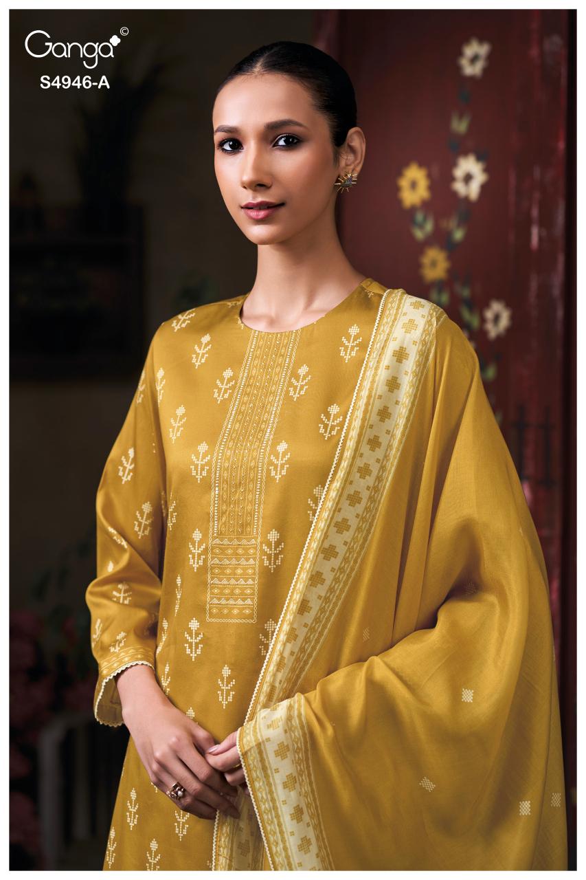 Ganga Kairisha 4946 catalog unstitched salwar kameez wholesalers in kolkata