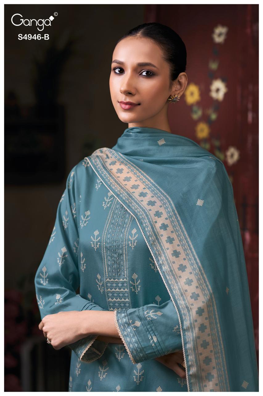 Ganga Kairisha 4946 catalog unstitched salwar kameez wholesalers in kolkata