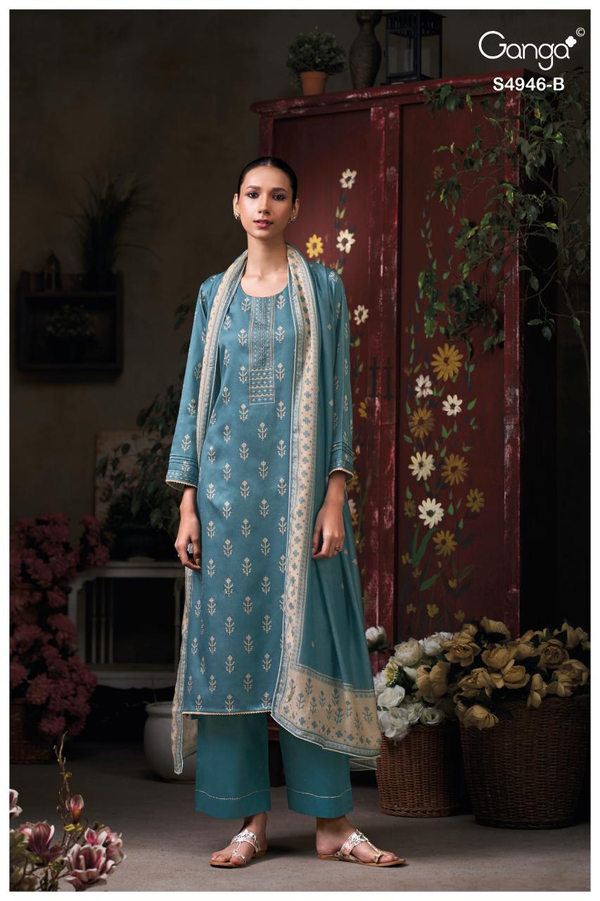 Ganga Kairisha 4946 catalog unstitched salwar kameez wholesalers in kolkata