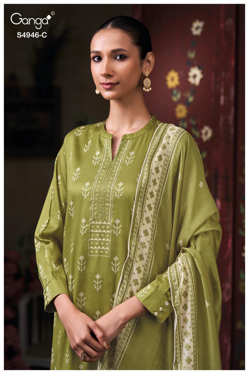 Ganga Kairisha 4946 catalog unstitched salwar kameez wholesalers in kolkata