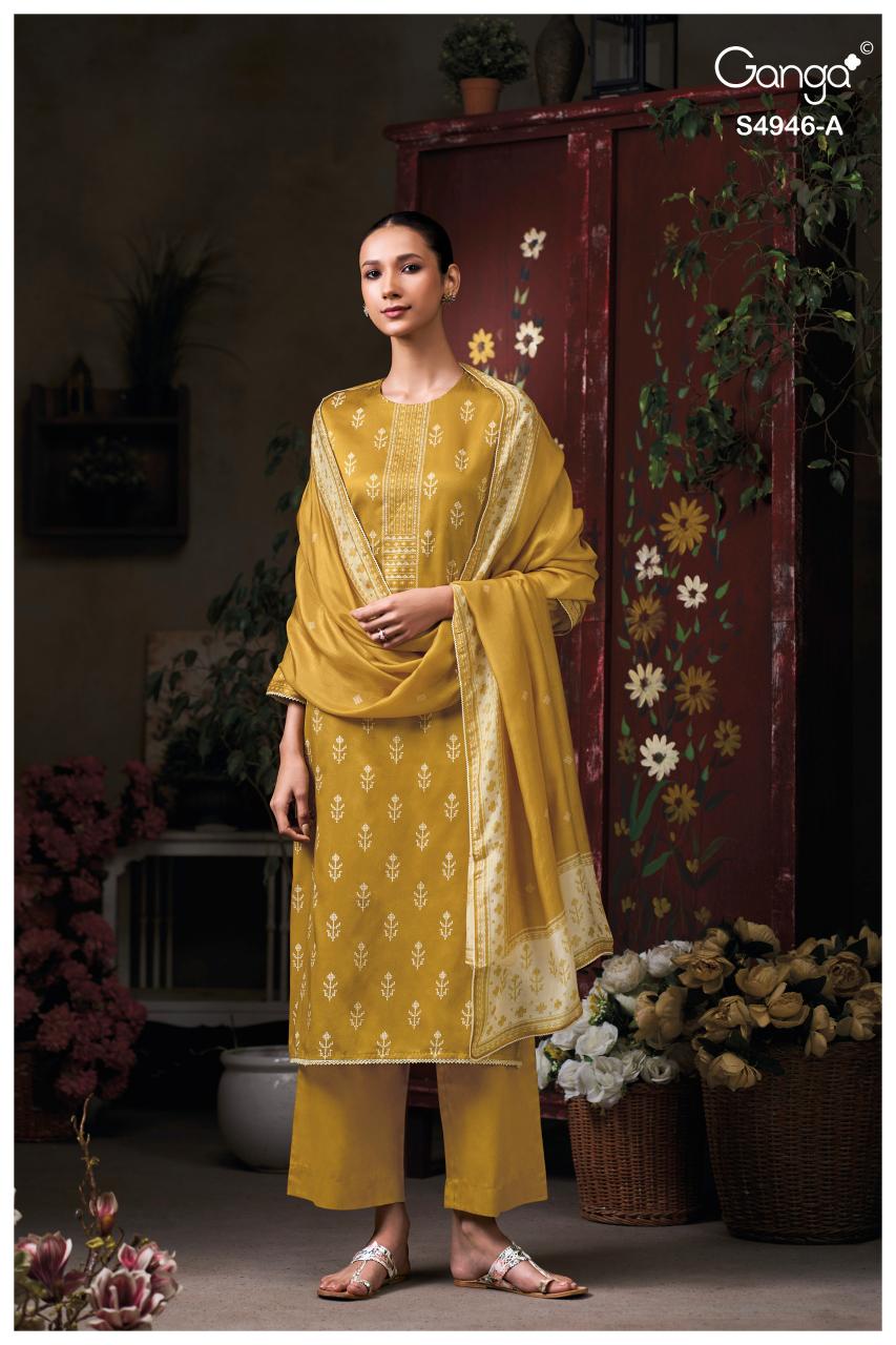Ganga Kairisha 4946 catalog unstitched salwar kameez wholesalers in kolkata