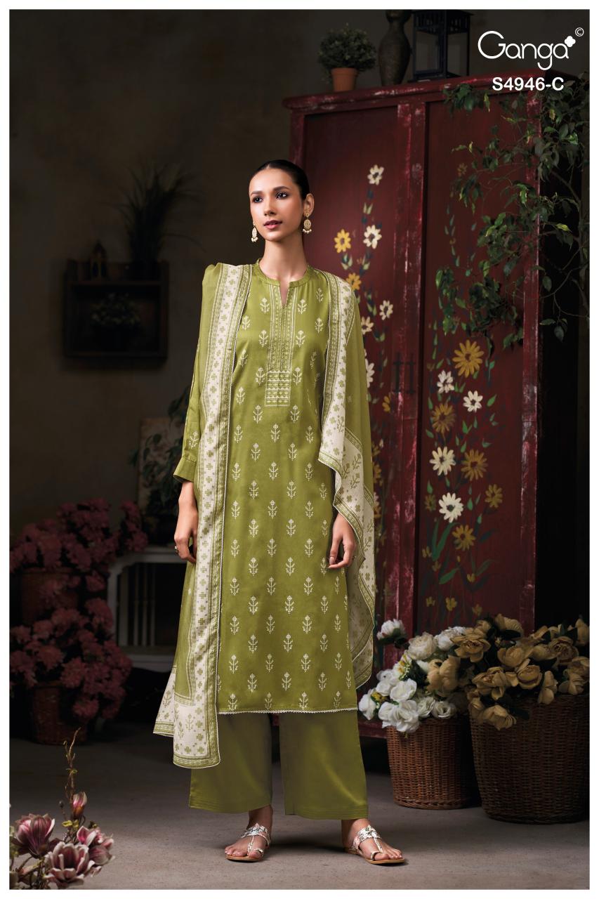 Ganga Kairisha 4946 catalog unstitched salwar kameez wholesalers in kolkata