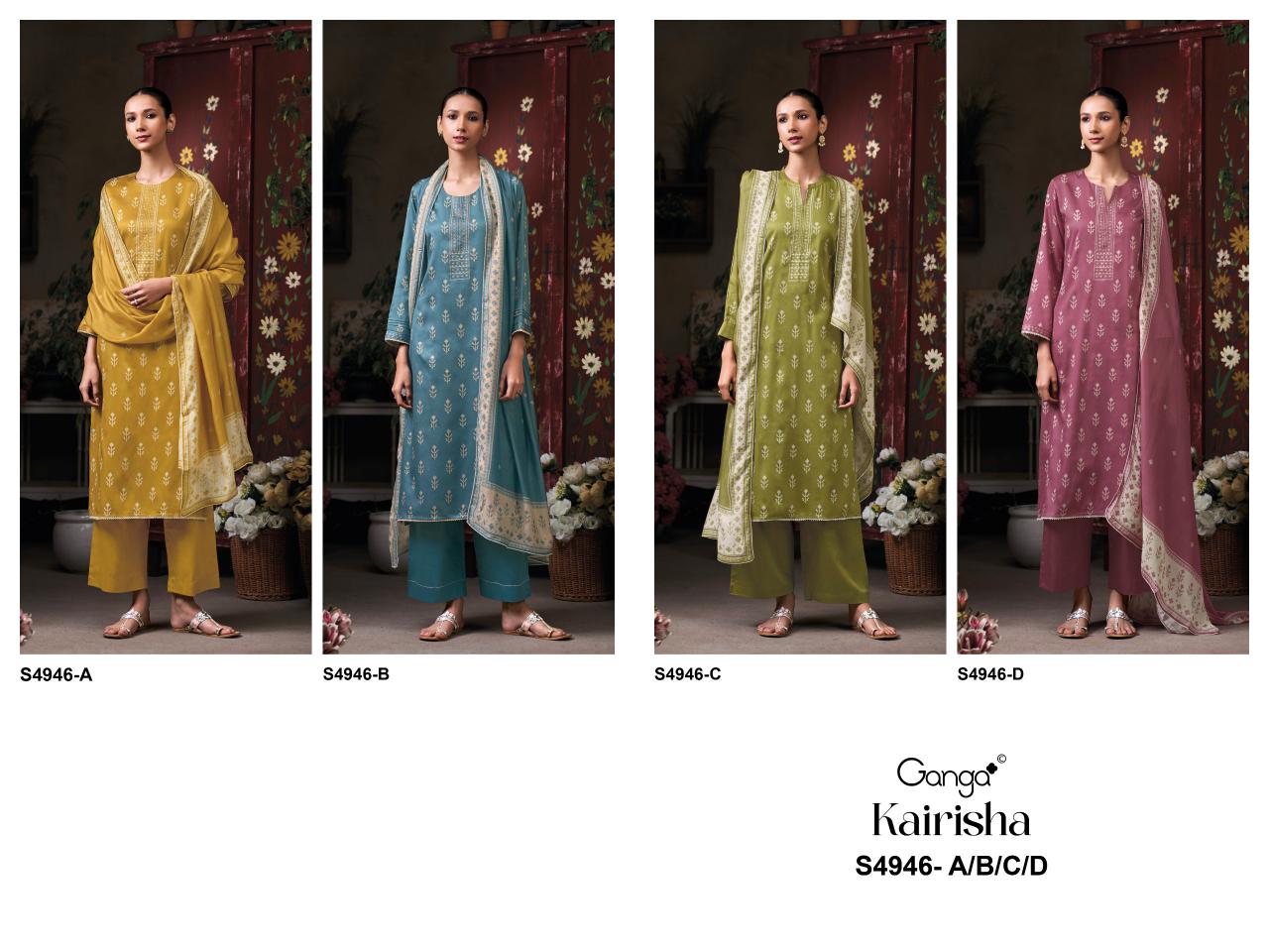 Ganga Kairisha 4946 catalog unstitched salwar kameez wholesalers in kolkata