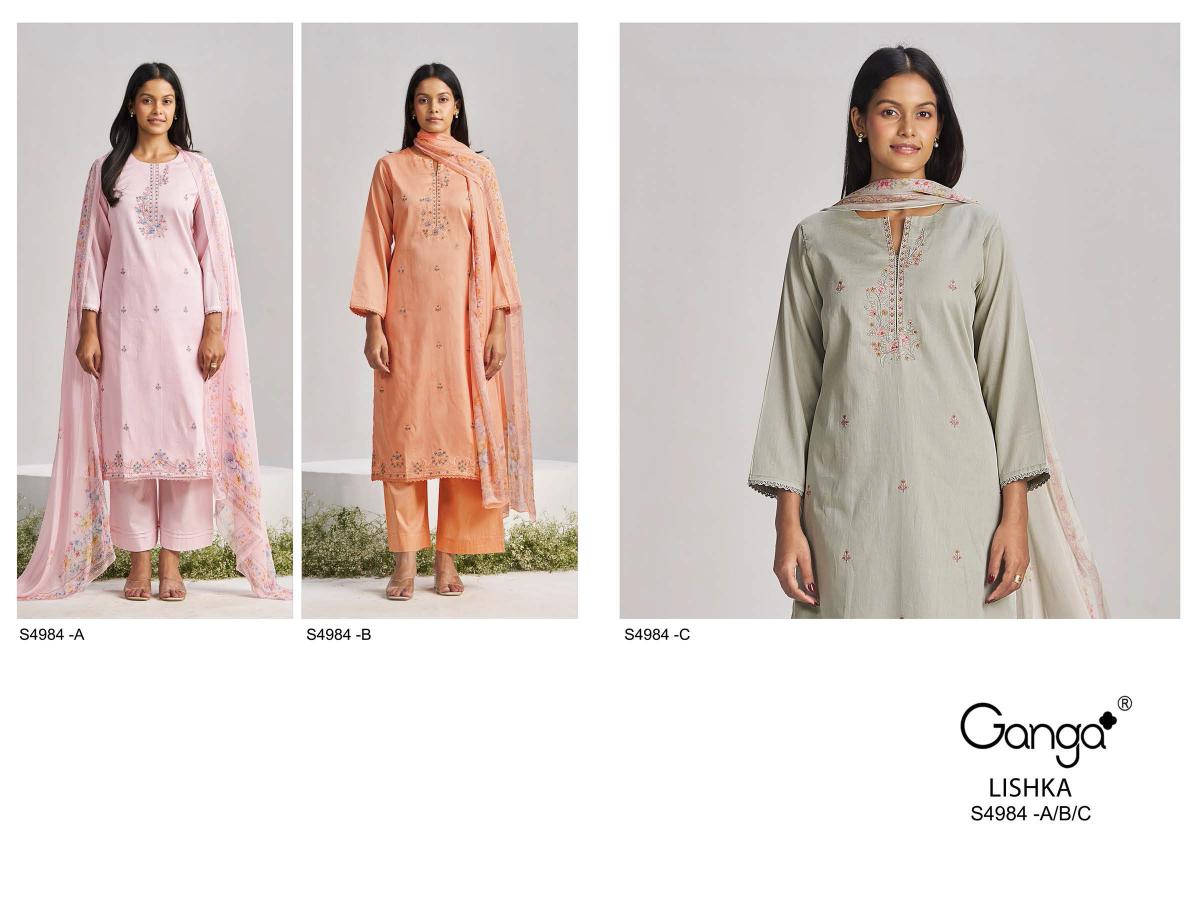 Ganga Lishka 4984 catalog indian salwar kameez wholesale