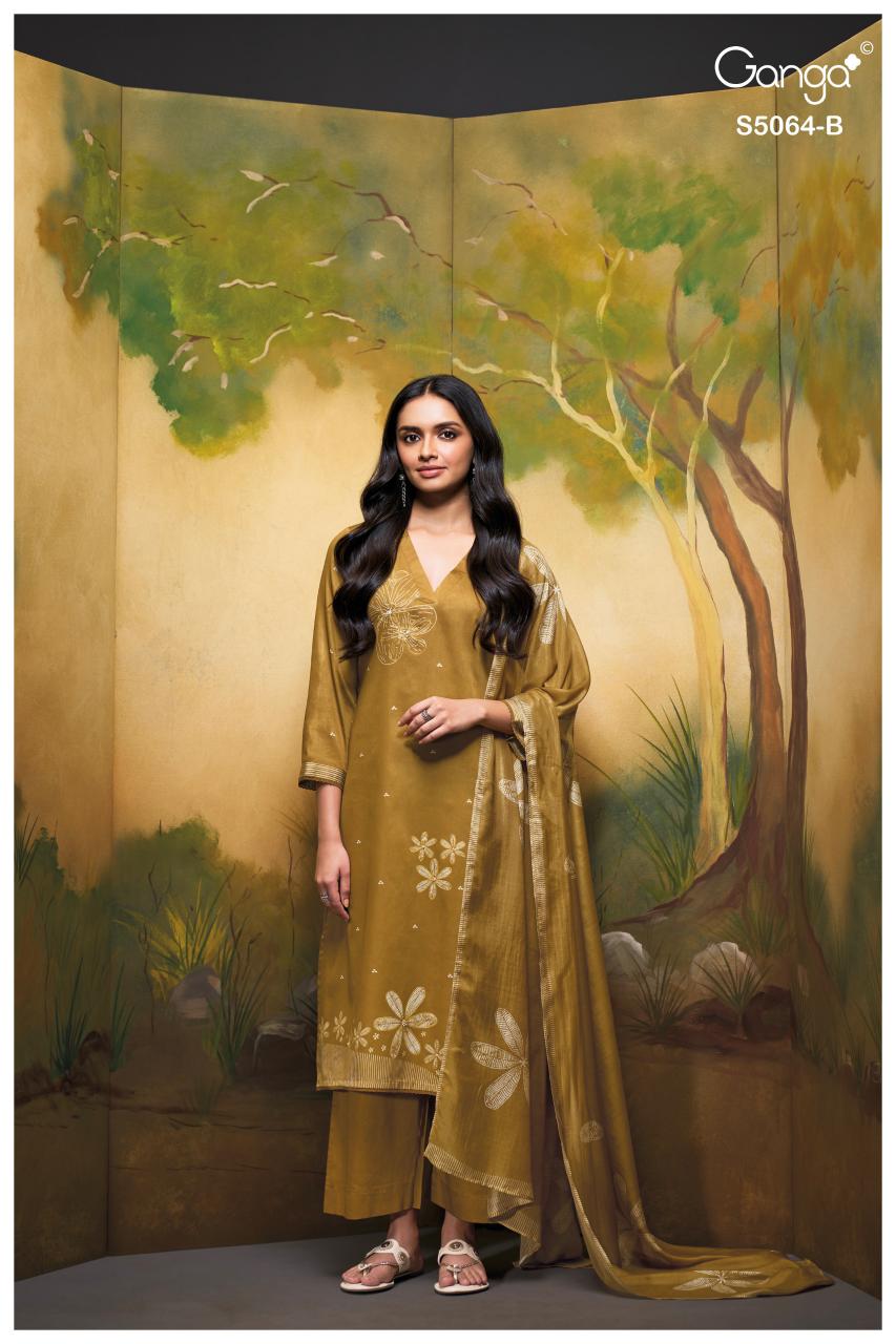 Ganga Maevina 5064 catalog unstitched salwar kameez wholesale market in delhi