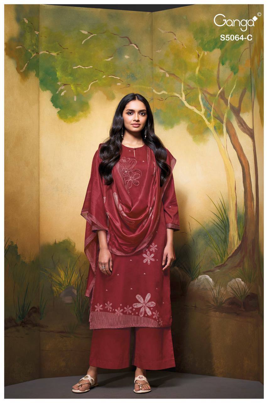 Ganga Maevina 5064 catalog unstitched salwar kameez wholesale market in delhi
