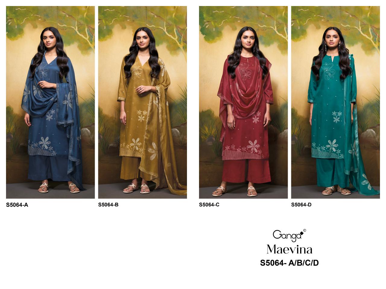 Ganga Maevina 5064 catalog unstitched salwar kameez wholesale market in delhi