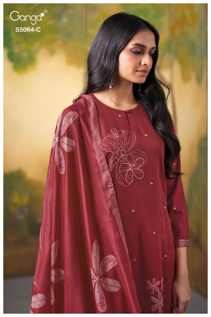 Ganga Maevina 5064 catalog unstitched salwar kameez wholesale market in delhi