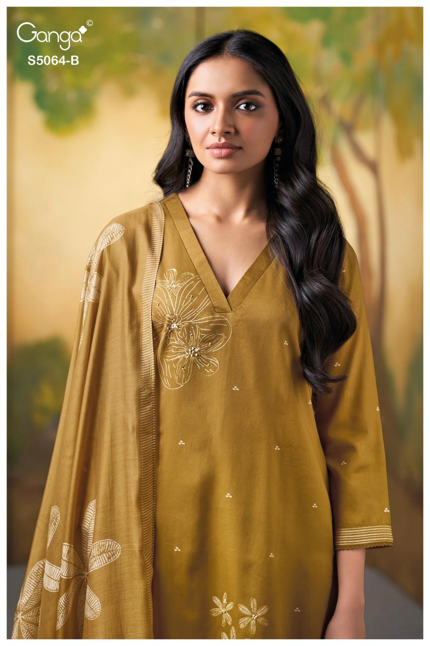 Ganga Maevina 5064 catalog unstitched salwar kameez wholesale market in delhi