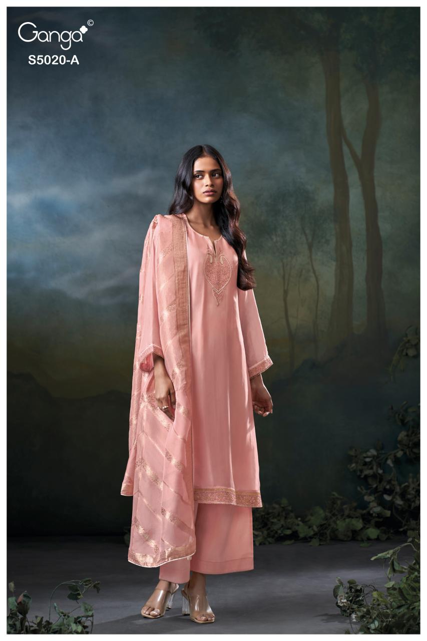 Ganga Meloni 5020 catalog unstitched salwar kameez wholesale pakistan