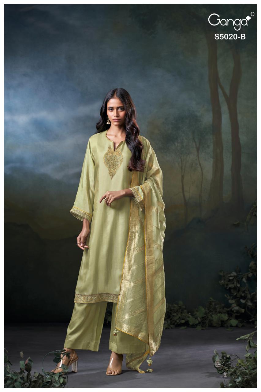Ganga Meloni 5020 catalog unstitched salwar kameez wholesale pakistan
