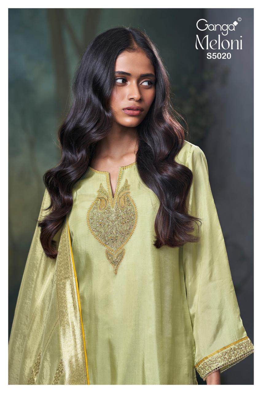 Ganga Meloni 5020 catalog unstitched salwar kameez wholesale pakistan
