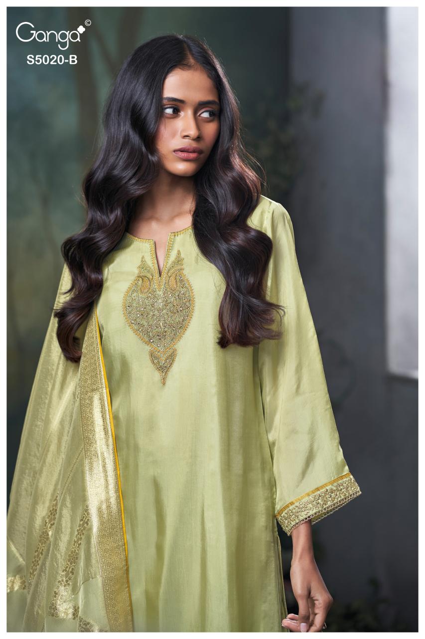 Ganga Meloni 5020 catalog unstitched salwar kameez wholesale pakistan