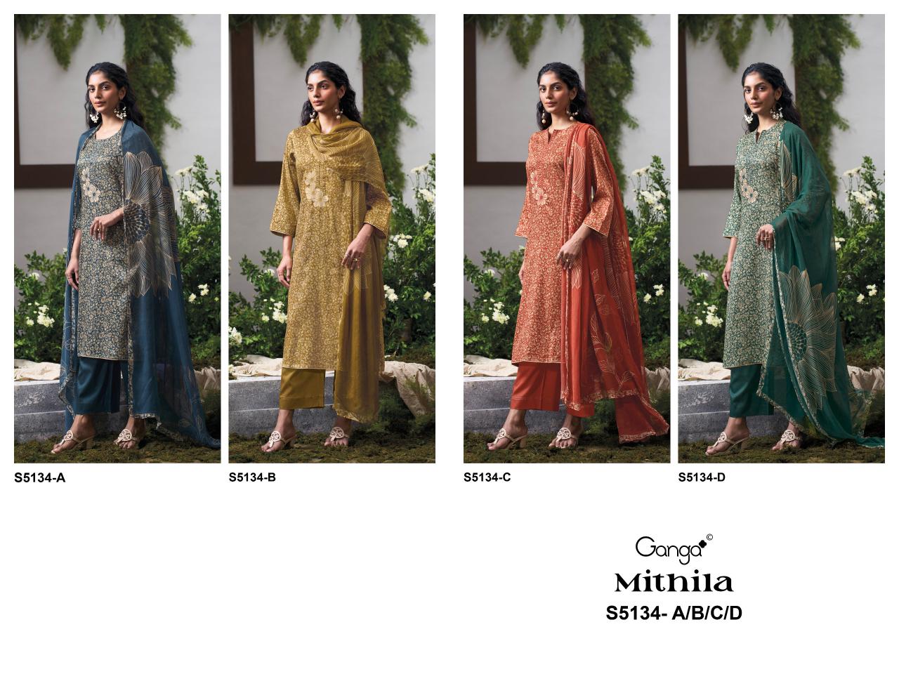 Ganga Mithila 5134 catalog salwar kameez wholesale in kolkata