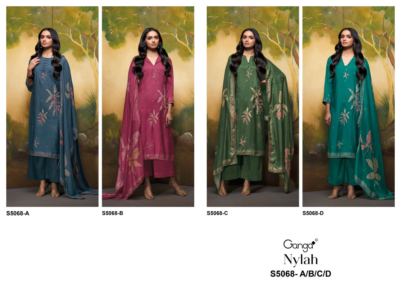 Ganga Nylah 5068 catalog wholesale salwar kameez catalogue with price