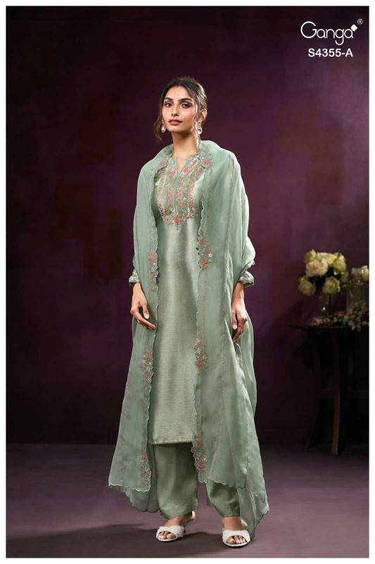 Ganga Olesha 4355 catalog wholesale market of salwar kameez in surat