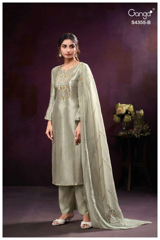 Ganga Olesha 4355 catalog wholesale market of salwar kameez in surat