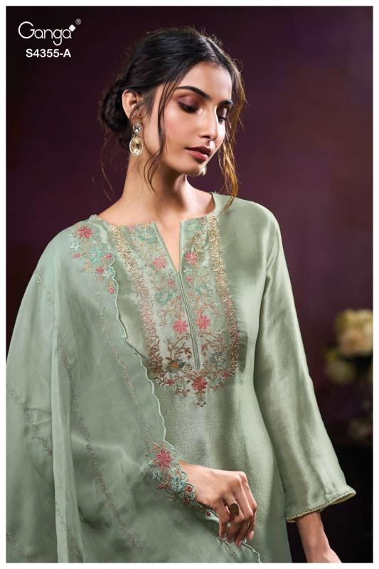 Ganga Olesha 4355 catalog wholesale market of salwar kameez in surat