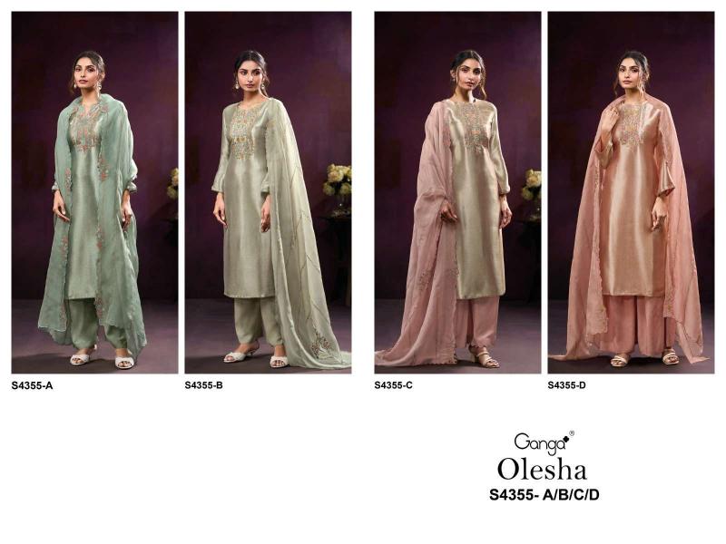 Ganga Olesha 4355 catalog wholesale market of salwar kameez in surat