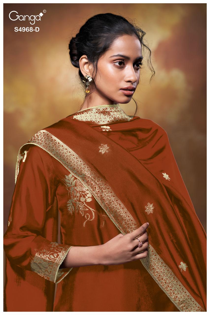 Ganga Pravika 4968 catalog unstitched salwar kameez wholesalers uk