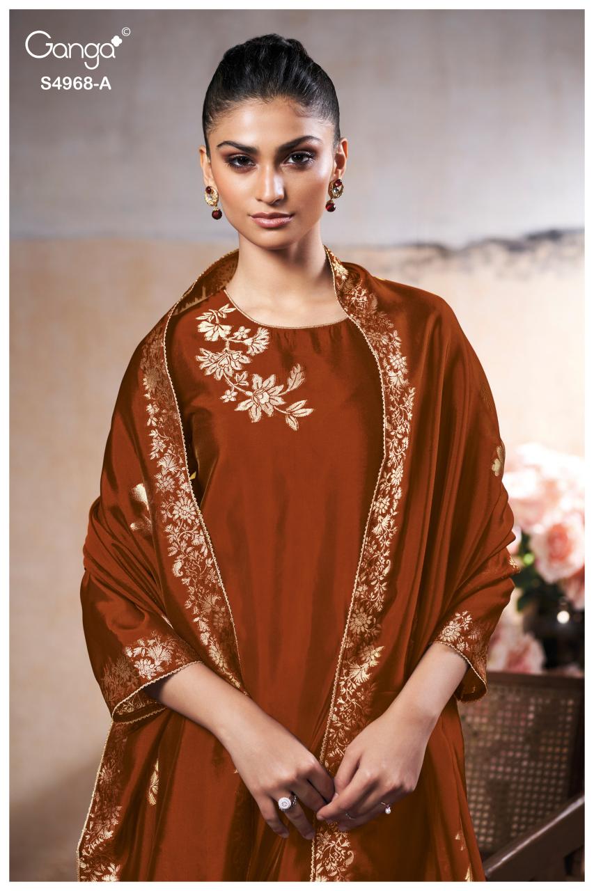 Ganga Pravika 4968 catalog unstitched salwar kameez wholesalers uk
