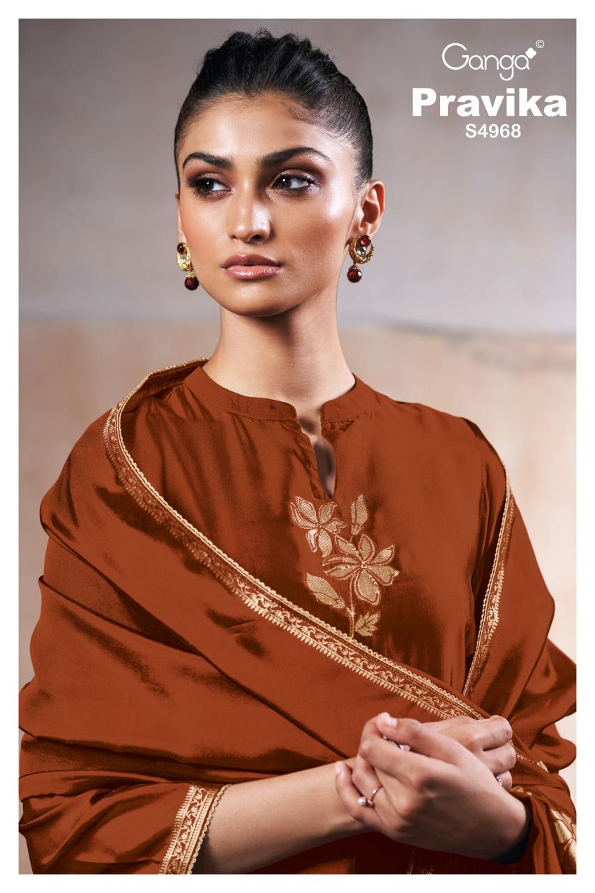 Ganga Pravika 4968 catalog unstitched salwar kameez wholesalers uk